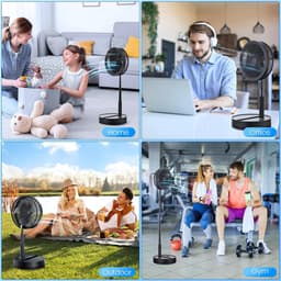 Oscillerende Staande Ventilator - Draagbaar, Stil, Met Afstandsbediening, 9 Inch, Opvouwbaar, Vloer- en Salontafel Ventilator, 4 Modi/Tijdfunctie, 7200 mAh, USB Oplaadbaar — thumbnail 3