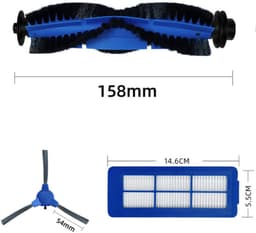 7 x Onderdelen - Accessoires Set - Geschikt voor Eufy 11S/15C/30C max/G30 robotstofzuiger(2 hoofdborstels, 2 zijborstels, 2 filters, 1 reinigingsborstel) — thumbnail 2