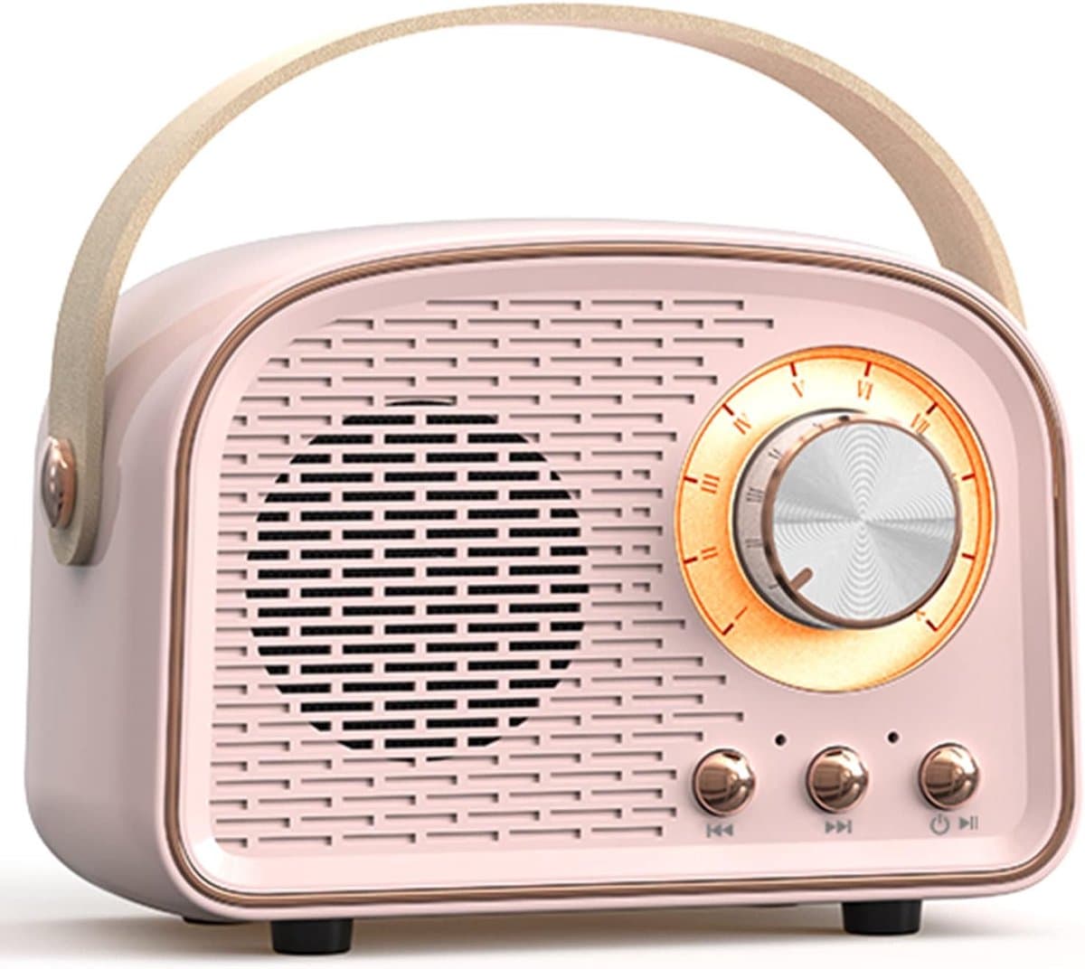 Retro Vintage Radio Bluetooth Speaker - Draadloze Stereo Speaker met FM Radio - Vintage Design - Bluetooth 5.0 Draadloze Speaker voor Kristalhelder Geluid - Perfect voor Thuis & Buiten - Roze — afbeelding 1