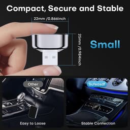 2-in-1 Draadloze CarPlay- en Android Auto-Adapter - Plug & Play CarPlay-Dongle Converteert Bedraad Naar Draadloos, Snelle Automatische Verbinding - Geen Vertraging, Compact (Zwart) — thumbnail 2