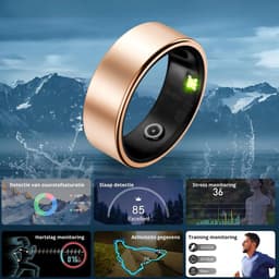 Royal Empire Smart Ring – Slimme Ring voor Heren & Dames – Inclusief Oplaaddoosje – Slaapmonitoring, Hartslag, Bloeddruk & SpO2 – IP68 Waterdicht – Nederlandse App – Maat 10 — thumbnail 5