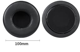 Universele ronde stereokoptelefoonhoes, schuimhoes, oorkappen, vervangingsaccessoires voor hoofdtelefoons-zwart 100mm — thumbnail 1