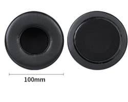 Universele ronde stereokoptelefoonhoes, schuimhoes, oorkappen, vervangingsaccessoires voor hoofdtelefoons-zwart 100mm