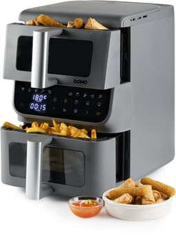 DOMO DO550FR Dubbele Airfryer XX - Heteluchtfriteuse - 3,5 + 6,5 L – 2500 W - Grijs — thumbnail 1