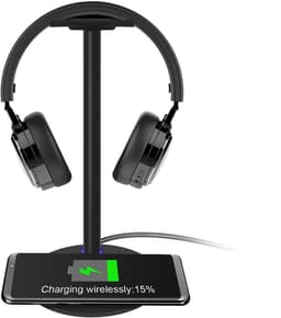 Z4 – Snel Qi Draadloos Opladen Koptelefoonhouder | Universele Hoofdtelefoonstandaard voor Gaming & Kantoor — thumbnail 3