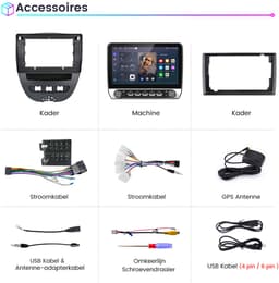 Junsun Android 15 Autoradio Geschikt voor Peugeot 107 Citroen C1 Toyota Aygo, Draadloze CarPlay & Andriod Auto, DAB+, GPS-Navigatie, Bluetooth, Stuurwielbediening, 10,1-inch Touchscreen, WIFI, DSP, RDS, Quad-core processor — thumbnail 5