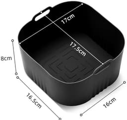 2 stuks Geschikt voor HD9252 HD9200 HD9255 luchtkoker silicone bakplaat vierkant luchtkoker silicone bakplaat luchtkoker accessoires- zwart — thumbnail 2
