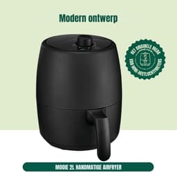 SCH® Mini airfryer - Airfryer - Airfryer klein - Zwart - 22cm x 28cm x 27cm — thumbnail 4