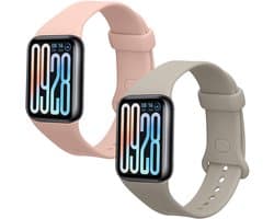 kwmobile 2x horlogebandjes geschikt voor Xiaomi Smart Band 8 Pro / Smart Band 9 Pro bandje - Smartwatch bandjes van TPU - Activity tracker horloge band in grijs / oudroze