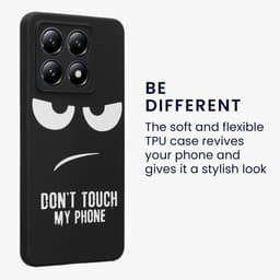 kwmobile telefoonhoesje geschikt voor Xiaomi 14T - Hoesje voor smartphone in wit / zwart - Backcover van TPU - Don't Touch My Phone design — thumbnail 5