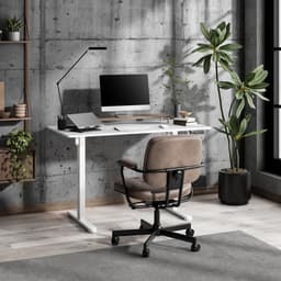 SENSE7 NOJO LIGHT - Zit Sta Bureau - 120 cm x 60 cm - Elektrisch bureau - Verstelbare bureau - Elektrische Hoogteverstelling - Hoogte 72-118 cm - Intelligent Bedieningspaneel - Wit — thumbnail 3