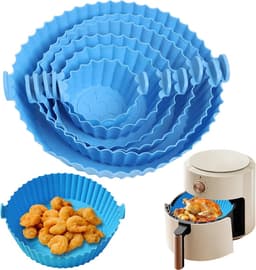 Set van 6 Herbruikbare Siliconen Bakmatten voor Luchtfriteuse — thumbnail 1