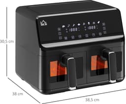 HOMCOM-Heißluftfritteuse-Stahl, Kunststoff-38,5L x 38B x 30,5H cm-Schwarz — thumbnail 9