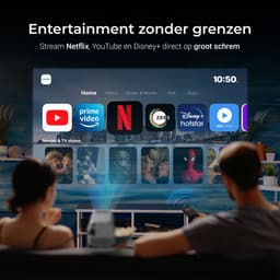 Lumenix® NEO Mini Beamer – Full HD Projector met Netflix, Android 13, WiFi 6 & Bluetooth 5.0 – Autofocus & 4D Keystone – Thuisbioscoop Beamer – Kleine Projector – Wit — thumbnail 3