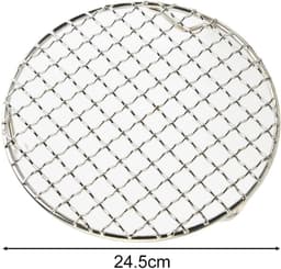 rond koelframe, 201 roestvrij stalen bakrooster, draad-ovenrooster voor bakken, koken, stomen, ronde kookplaat, grillrooster, airfryer-accessoires (24,5 cm) — thumbnail 5