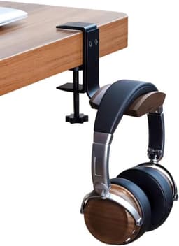 Verstelbare Hoofdtelefoonstandaard met Brede Walnoot Hoofdsteun - Ideale Accessoire voor Gaming en Meer — thumbnail 2