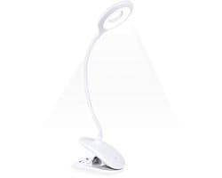 Leeslamp met Klem en 3 Helderheden - USB Oplaadbare Touchlamp met Flexibele Hals voor Boeken en Bureaus