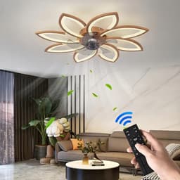 Plafondventilator met Verlichting - Met Afstandbediening - Stil in Gebruik - Stille Plafondventilator - Verlichting Woonkamer — thumbnail 1