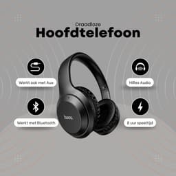 HOCO W30 Fun Move - Draadloze On-Ear Koptelefoon - Bluetooth 5.0 - Zwart — thumbnail 3