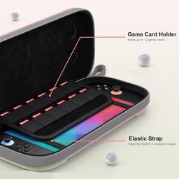 Opbergtas - Geschikt Voor Draagtas Compatibel Met Nintendo Switch 2 - Met 12 Gamecardvakken - Portal Case - Opbergcase - Draagbare Opbergtas Koffer - Beschermhoes - Waterdicht En Schokbestendig - Roze En Groen — thumbnail 5