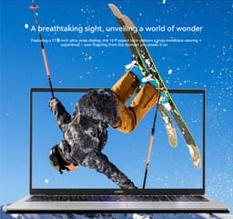 Acmine Laptop - 17.3" FHD IPS - 16 GB RAM - 1TB SSD - Twin Lake N150 - Windows 11 Pro - Met AZERTY-Toetsenbordsticker - Grijs — thumbnail 2