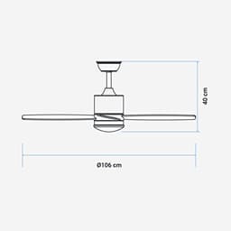Plafondventilator met LED lamp en afstandsbediening, 106 cm, stil en energiezuinig — thumbnail 4