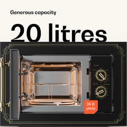 Klarstein Magnetron Victoria 20 inbouw retro, 20 L, 800 W Mikrowellen /1000 W grillvermogen, 3 Kombi functies, rvs, . Einbaurahmen, zwart - voor Keuken - Microwave - Combimagnetron - Microgolfoven — thumbnail 11
