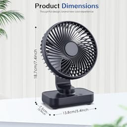 Tafelventilator met 4 Snelheden en Oscillatie – Draagbare USB-C Ventilator voor Thuis en Kantoor — thumbnail 1