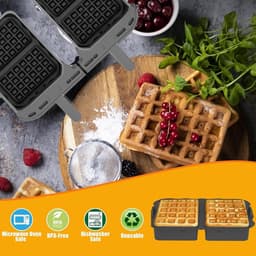 2-delige siliconen wafelbakvorm Geschikt voor Ninja AF400 AF451 SL400 AF5 Airfryer - Zwart — thumbnail 2