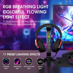 Headset Stand - Koptelefoonhouder - Standaard - 11-modi LED USB- Kabel Organizer — thumbnail 3