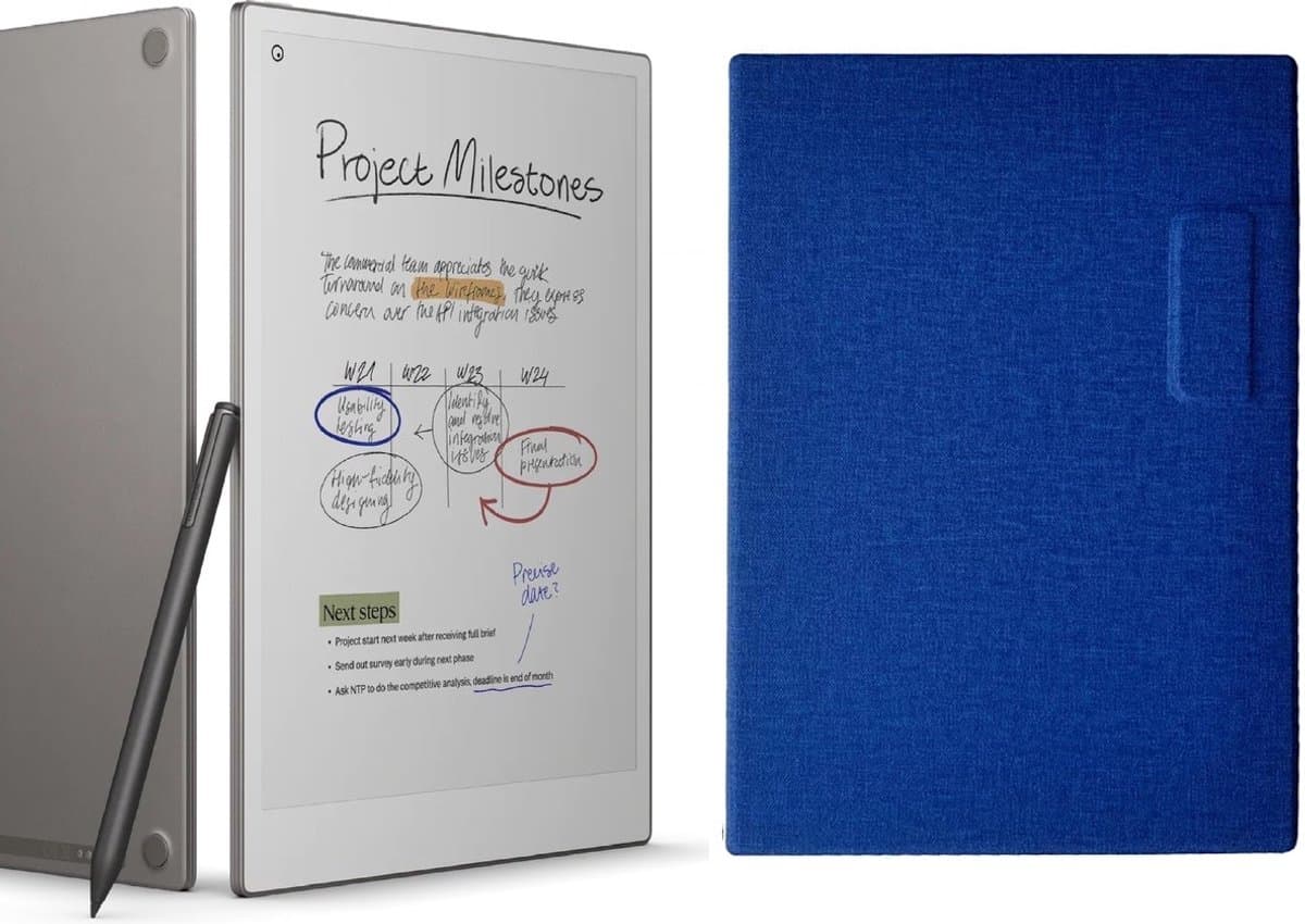 reMarkable® Paper Pro met Marker Plus en Blauwe Magnetische Hoes — afbeelding 1