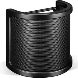 Microfoon Popfilter - Pop Filter - Pop Shield - Popkiller - Microfoon - Studio - Studio Accessoire - Popruis Vermijden - Duurzaam Design - Popfilter - Handheld Microfoonschermmasker - Microfoon Windschermhoes - Zwart — thumbnail 1