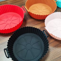 2 stuks - Bakmatten - Airfryer Siliconen Bakplaat - Airfryer siliconen bakmat - Ovenbestendige - Perfect voor koekjes, groenten en snacks - Grijs — thumbnail 2