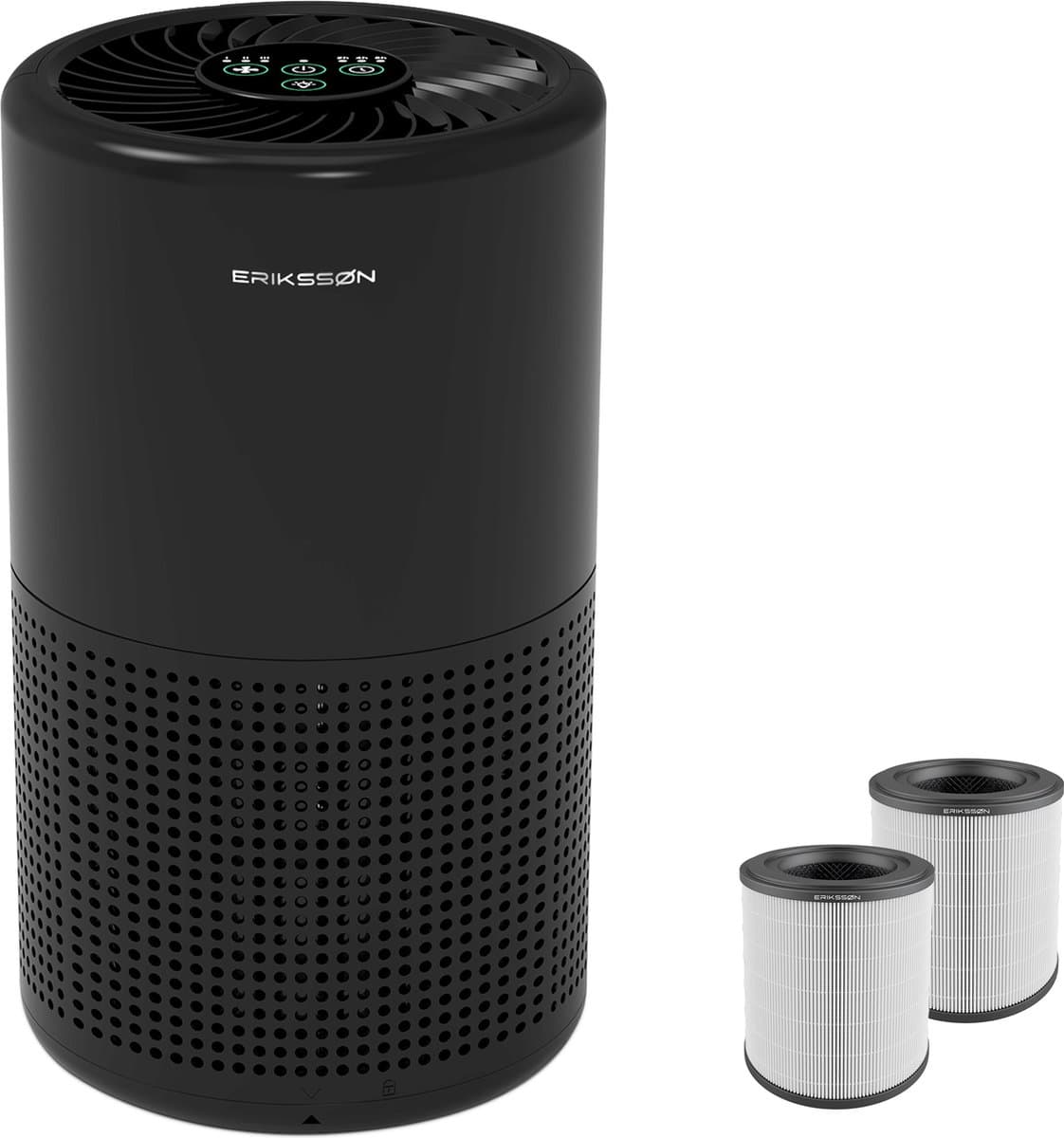 Erikssøn Luchtreiniger Prime - Met Hepa Filter 2x - 70 m3/u - Vermindert Stof En Pollen - Air Purifier - Zwart — afbeelding 1