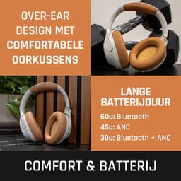 Lenco HPB-830GY - Draadloze over-ear Koptelefoon met Noise Cancelling - Grijs — thumbnail 7
