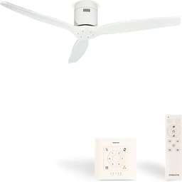 CREATE - Plafondventilator 40W silent Ø132 cm - Met Verlichting drie temperaturen - Met Wandregelaar - Met Afstandsbediening - 6 Snelheden - Timer - Zomer/Winter functie - Wit - WIND CALM — thumbnail 3