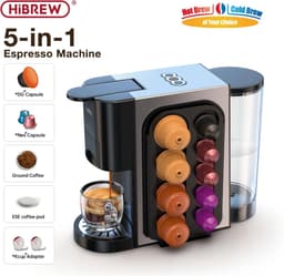 ProductPlein - Hibrew Koffiemachine Met Capsulehouder - 5-in-1 Koffiezetapparaat - Koffie machine - Koffieapparaat - Meerdere capsules mogelijk — thumbnail 3