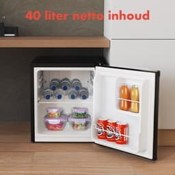 KitchenBrothers Mini Koelkast - 40L - Kleine ijskast - Minibar - Vrijstaand - Frigo - Compact - Zwart — thumbnail 4
