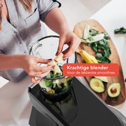 KitchenBrothers Keukenmachine - Keukenrobot - 6-in-1 Keukenmixer - Met Gehaktmolen, Blender en 15 Accessoires - 6,2L RVS Kom - Zwart — thumbnail 5