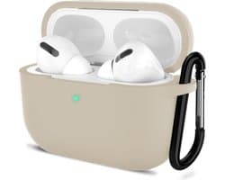 Shieldcase Case - beschermhoes geschikt voor Airpods Pro / 2 Pro silicone case - case geschikt voor Airpods Pro / Pro 2 hoesje - optimale bescherming - Beige