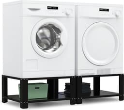 Bodo® - Wasmachine Verhoger - Dubbel - Kast - Ombouw met Plank - Zwart - 127x54x31cm — thumbnail 1