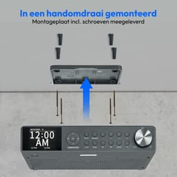 MEDION P66750 Keuken onderbouwradio (DAB+ keukenradio, PLL FM radio, dimbaar TFT kleurendisplay, kookwekker, Bluetooth, LED strip, incl. bevestigingsmateriaal) grijs — thumbnail 5