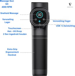 Massage Gun Professioneel G5 - Massage Apparaat - Lcd Touchscreen - 30 Massage Standen - 8 uur Batterij — thumbnail 2