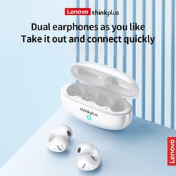 Lenovo - XT83 II - Bluetooth 5.3 - Draadloze oordopjes - Ergonomisch - Noise-cancelling - Waterbestendig - Sport - Gamen - Reizen - Wit — thumbnail 2