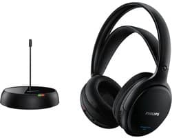PHILIPS SHC5200/10 HiFi TV Hoofdtelefoon Draadloos Over-Ear (32-mm-Luidspreker, Draadloze FM-transmissie, Zelfinstellende Binnenhoofdband, Lichtgewicht Ontwerp, Oplaadbaar), Zwart — thumbnail 1