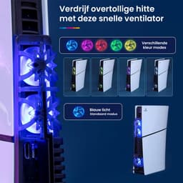 YONO Ventilator geschikt voor Playstation PS5 SLIM - Cooling Fan - Koeling Accessoires - Zwart — thumbnail 4