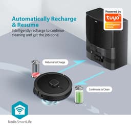 Nedis SmartLife Robotstofzuiger – Laser Navigatie – Mapping – Dweilfunctie – 240 min – WiFi App – 0,6L – Zwart — thumbnail 5