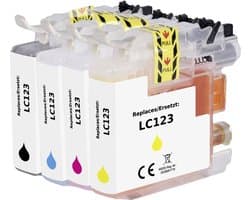 Renkforce Inktcartridge vervangt Brother LC-123BK, LC-123C, LC-123M, LC-123Y Compatibel Combipack Zwart, Cyaan, Magenta