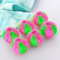*** 6 stuks Anti-Pluis Wasbal - Nylon Wasmachine Ballen Bollen Wasballen Wasbol Was Bal Ballen Pluisballen - 6 Stuks - van Heble® *** — thumbnail 1