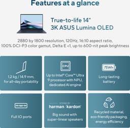 ASUS ZenBook 14 OLED UX3405MA-PP685W - Laptop - 14 inch — thumbnail 3